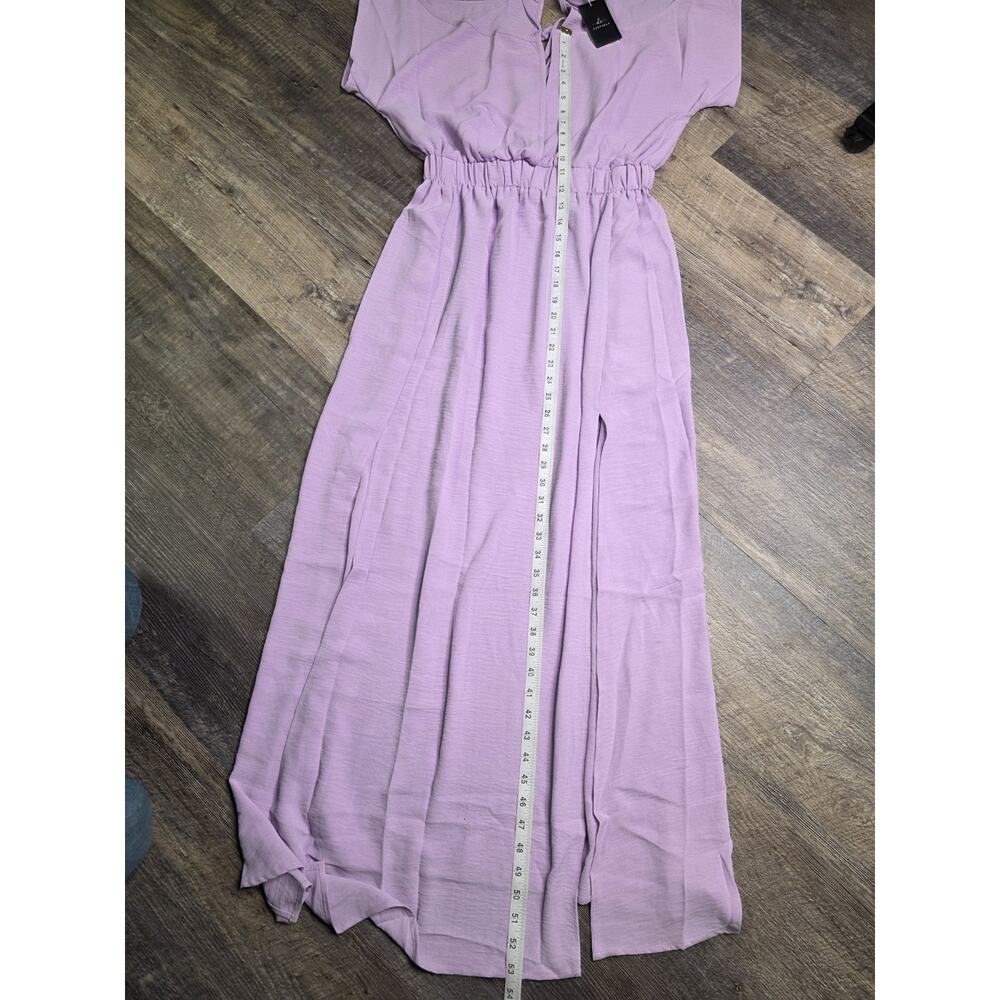 DEEPSELF Womens Size S Lavender Purple Maxi Dress Open Back Front Slit NWT - Picture 5 of 8